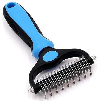 Upgraded Undercoat Rake for Dogs, Cat Dematting Tool, Perfect Deshedding Brush and Grooming Rake for Tangles, Knots or Mats Removal