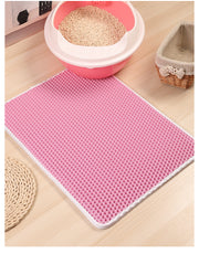 Double-layer eva pet cat litter mat pet cat litter box filter sand mat pet supplies cat scratching mat