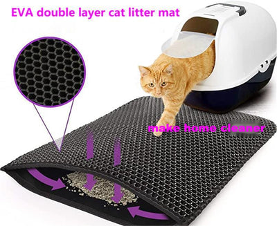 Double-layer eva pet cat litter mat pet cat litter box filter sand mat pet supplies cat scratching mat